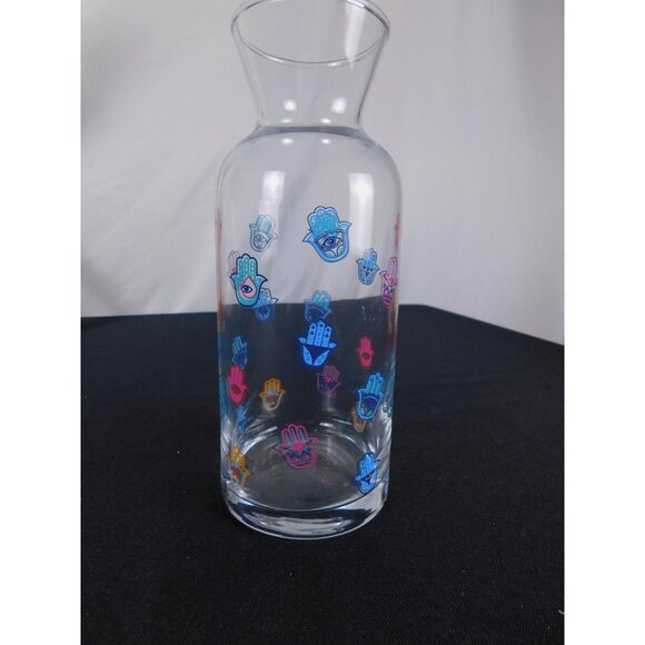 Hamsa Evil Eye Carafe Glass Decanter Witchy - Picture 9 of 10